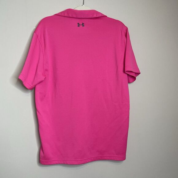 Under Armour Men's Tech Polo Short Sleeve Shirt Sz Large Astro Pink Pitch Gray - Picture 4 of 4